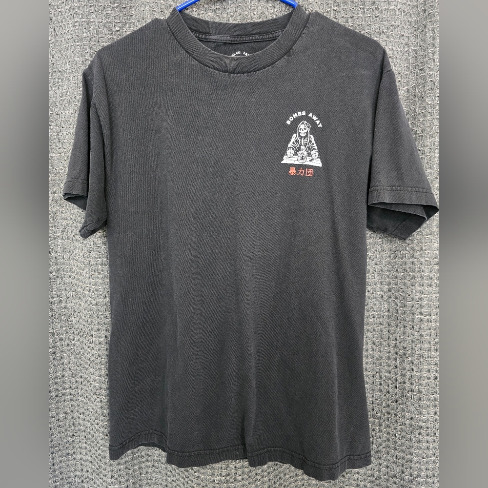 Black Short Sleeve Tee with Crew Neck and Graphic